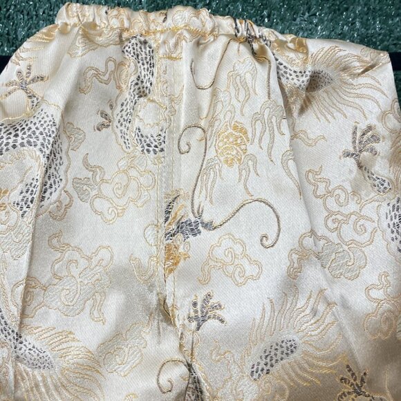 Unbranded Orange Beige Gold Trim Chinese Pants Handmade Kids Toddler Youth - Picture 3 of 8